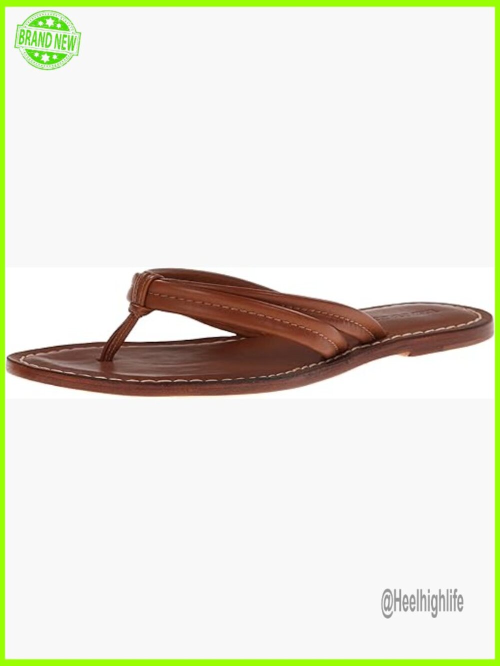 Leather Flat Sandals with Padded Footbed, Casual Flip Flop Style